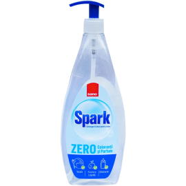 Detergent lichid pentru vase Sano Spark Zero 1 litru fara parfum si coloranti